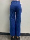 Stylish Patchwork Three-stripe Wide-leg Loose Jeans