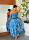 Fashionable and Sexy Tube Top Gradient Pleated Skirt Suit