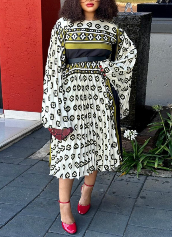 Fashionable Autumn Positioning Printed Loose Dress