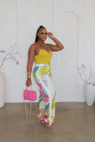 Sexy Printed Fringed High Waist Pocket Pants