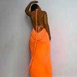 Sexy Backless Strappy Long Dress