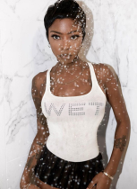 Sexy Versatile Lettered Rhinestone Vest Top