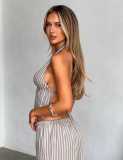 Sexy Halterneck Strappy Backless Sleeveless Suit