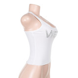 Sexy Versatile Lettered Rhinestone Vest Top