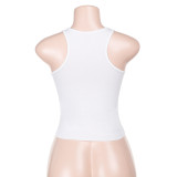 Sexy Versatile Lettered Rhinestone Vest Top