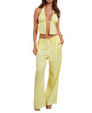 Sexy Halterneck Strappy Backless Sleeveless Suit