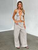 Sexy Halterneck Strappy Backless Sleeveless Suit