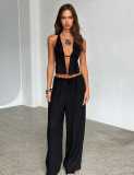 Sexy Halterneck Strappy Backless Sleeveless Suit
