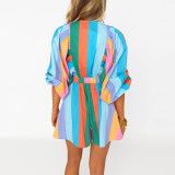 Casual Loose Deep V Wide Leg Short Jumpsuit