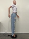 Fashionable Ripped Denim Trousers