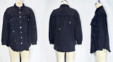 Raw Edge Ripped Denim Jacket Fall Long Sleeve Casual Lapel Top