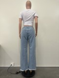 Fashionable Ripped Denim Trousers