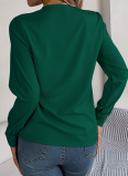 Autumn And Winter Elegant Solid Color Layered V-Neck Long-Sleeved Shirt
