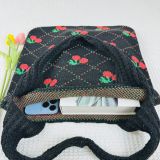 Knitted Cherry Weave Large Capacity Tote Bag