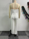 Sleeveless Bandeau Hip-covering Stretch Wide-leg Jumpsuit