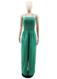 Sexy Lace-Up Chest-Wrapped Backless Elastic Waist Loose Straight Jumpsuit