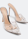 Transparent Snowflake High Heel Sandals Pointed Stiletto Open Toe High Heels