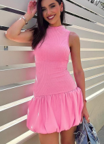 Sexy Back Hollow Slim Fit Pleated Dress