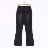Skinny Low-rise Bone-cut Flared Denim Trousers