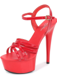 Sexy 15CM Stiletto Waterproof Platform Sandals Transparent Crystal Wedding Shoes
