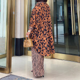 Fashionable Printed Shirt and Wide-leg Pants Two-piece Set