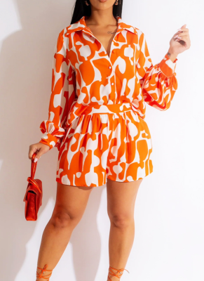 Fashionable Sports Casual Loose Long-sleeved Shorts Suit
