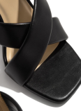 Large Size Square Toe Stiletto Heels With A Cross Strap Sexy Slippers