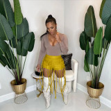 New Style Leather Casual Personalized Rope Decorative Shorts