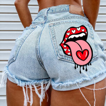 Ripped Fashion Street Style Denim Shorts