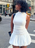 Sexy Slim Fit Hollow Backless Splicing Pleated Dress
