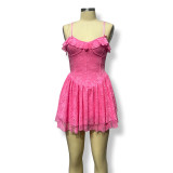 Sexy Strappy Slim Fit Strappy Lace Mini Dress