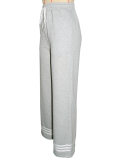 Grey High-Waisted Slim-Fit Knitted Casual Wide-Leg Pants