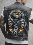 Black Summer Men's Motorcycle Punk Vest Jacket