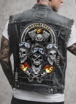 Black Summer Men's Motorcycle Punk Vest Jacket