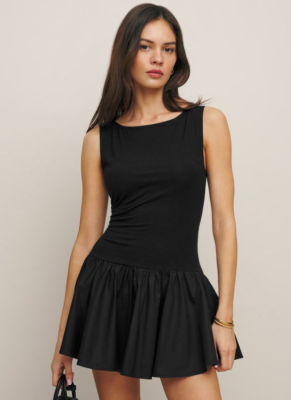 Solid Sleeveless Paneled Mini Dress