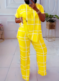 Element Printed V-neck Casual Large Size Two-piece Set