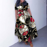 Plus Size Short Sleeve Full Hem Dress