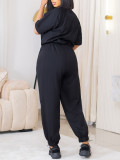 Black Casual Loose Fit Best Selling Two Piece Set