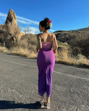 Sexy Tube Top Gradient Mid-length Dress