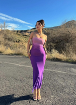 Sexy Tube Top Gradient Mid-length Dress