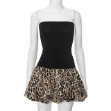 Strapless Slim-fitting High-waist Patchwork Dress