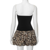 Strapless Slim-fitting High-waist Patchwork Dress