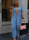 Sexy Deep V Ripped Wide Leg Loose Denim Jumpsuit