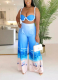 Sexy Slim Fit Printed Trousers Two-piece Set