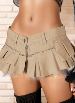 Mesh Workwear Multi-layered Splicing Irregular Mini Skirt