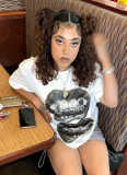 Loose Casual Personalized Print All-Match Round Neck Short-Sleeved T-Shirt