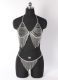 Sexy Rhinestone Body Chain Hollow Tassel Chest Chain Set
