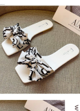 New Bow Square Toe Flat Sandals