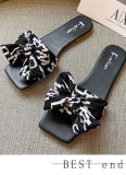 New Bow Square Toe Flat Sandals