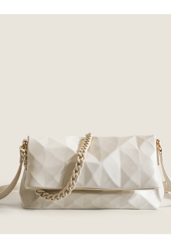 Folding Magnetic Clasp Crossbody Rhombus Chain Bag